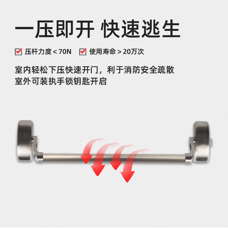 下壓式逃生門(mén)鎖 304不銹鋼 單鎖點(diǎn) 潔凈門(mén)下壓鎖 金捍力