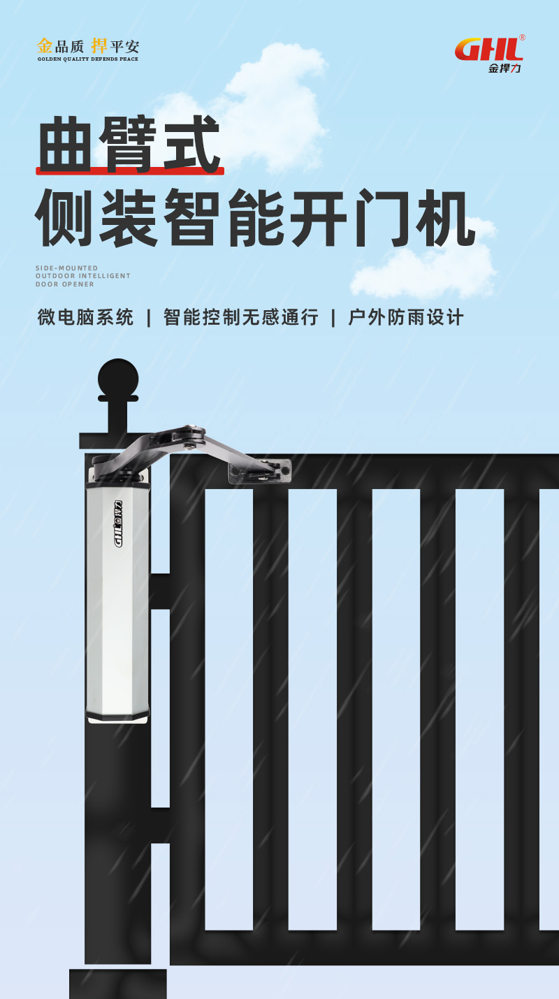 金捍力曲臂式側裝開門機