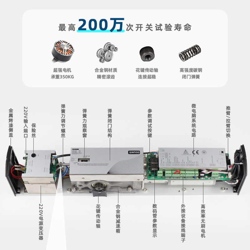 350KG防火重型平開門機 消防斷電自動關門 抗風壓防爆智能電動閉門器 金捍力