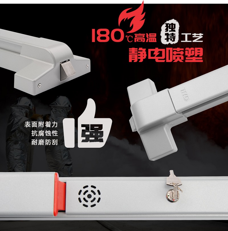 獨立型蜂鳴報警逃生門鎖 GHL-B916 橫式鎖 噴塑 金捍力