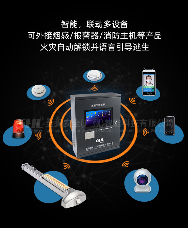 智能聯(lián)動多設(shè)備可接煙感、報警器、消防主機等